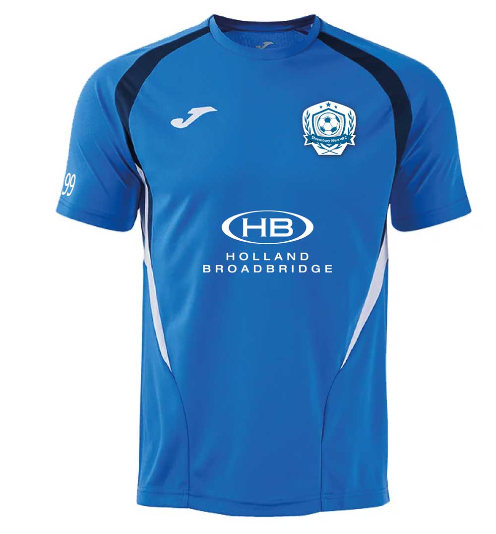 Shrewsbury 99ers CHAMPIONSHIP Blue Home Shirt Front